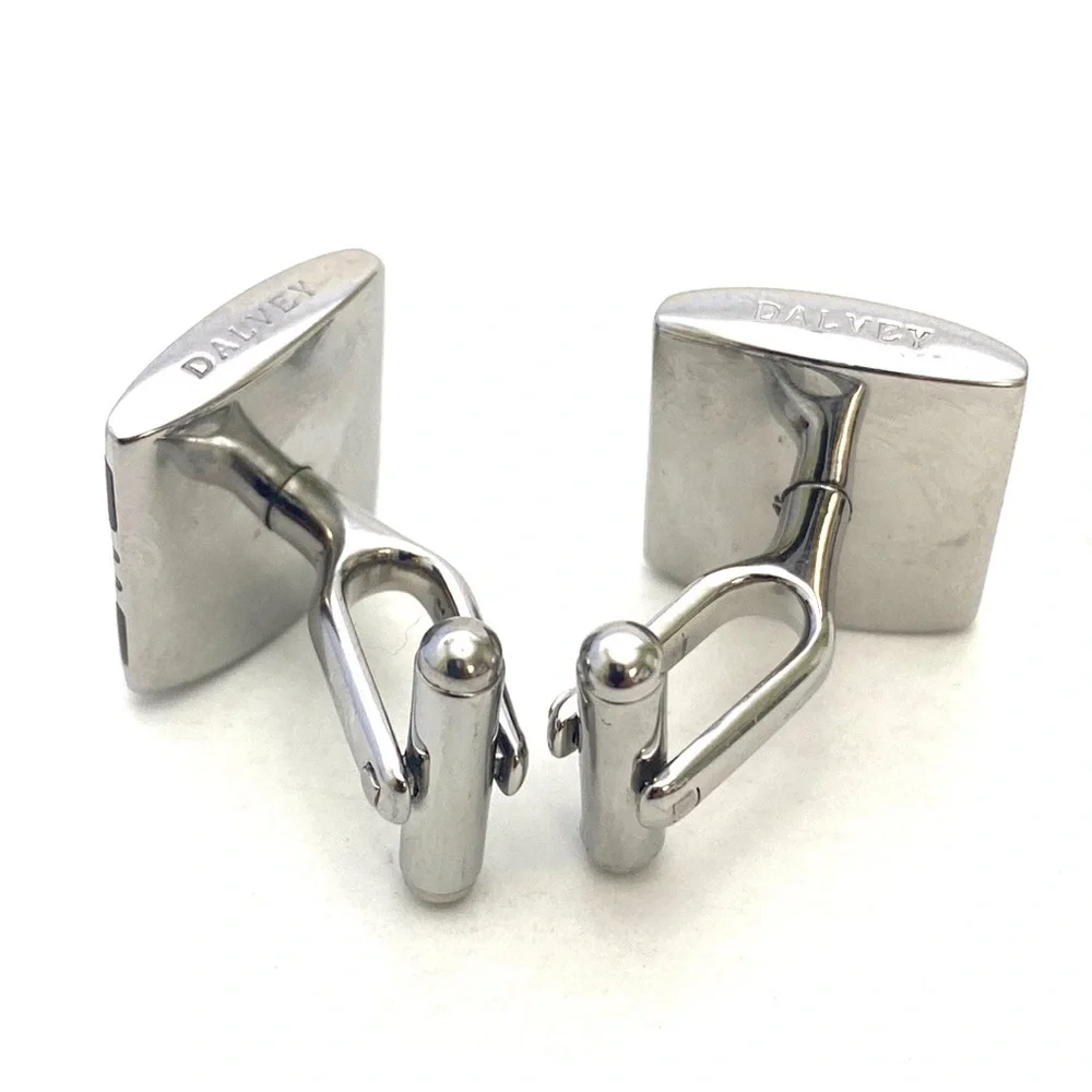 Dalvey Men's Admiralty Tigers Eye/Hematite/Silver Cufflinks